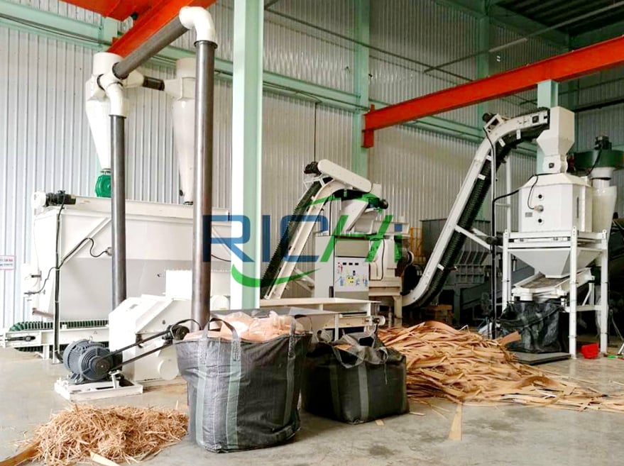 long wood scraps pellet production line