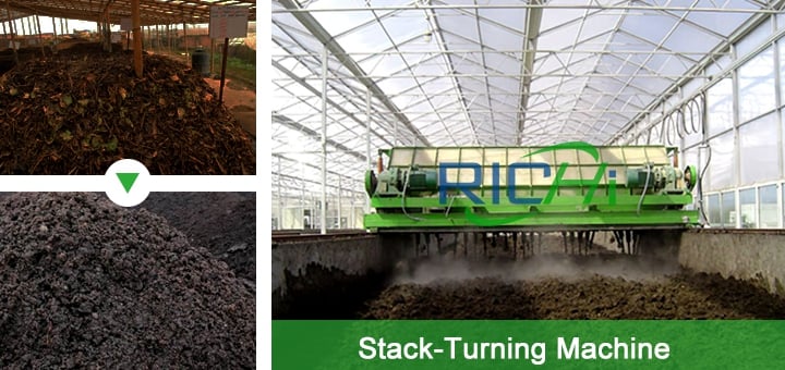 Chicken manure stack-turning machine